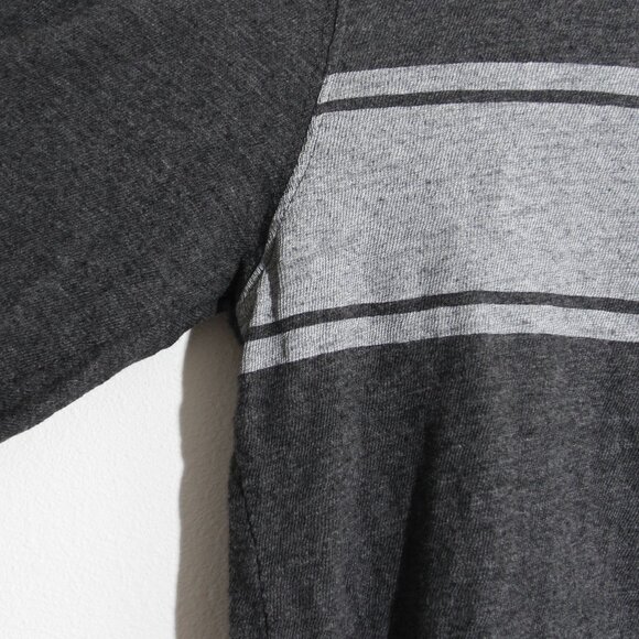 Faherty Long Sleeve Surf Stripe Crew Top Black Heather Gray 100% Cotton Small - Picture 5 of 13